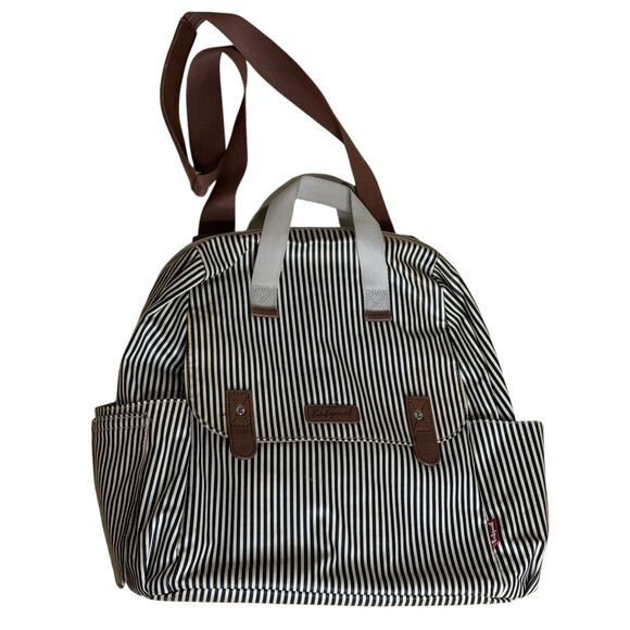 Babymel Robyn Nappy Convertible Diaper Bag Backpack Tote Stripe bv - Picture 1 of 11
